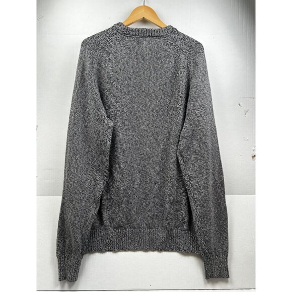 Lands End Drifter Sweater Mens XXL Gray Marled Cotton Fisherman-Inspired Knit - Picture 2 of 6